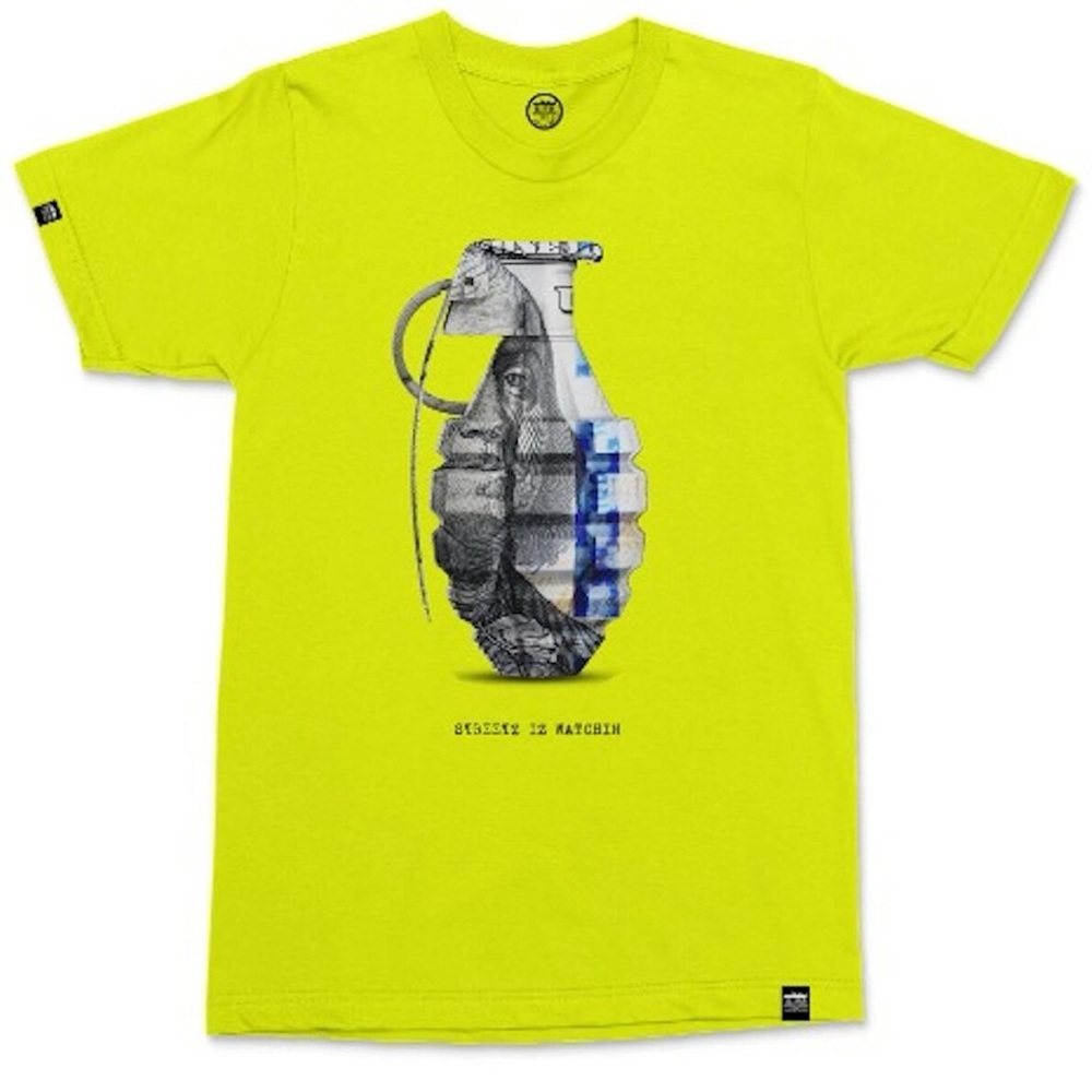 Grenade graphic stitch tee Sz Various